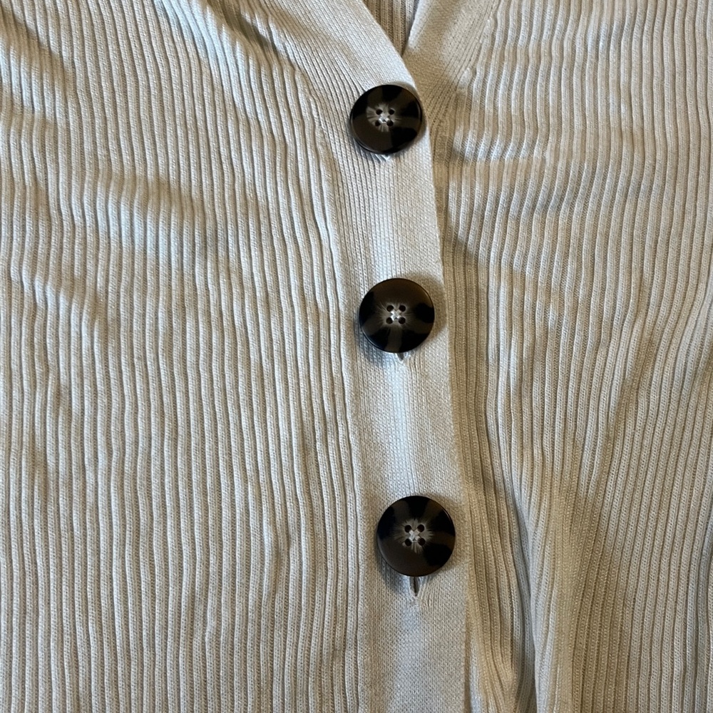 Anthropologie Rue and Willow Cream Ribbed Maxi Cardigan - Picture 8 of 16